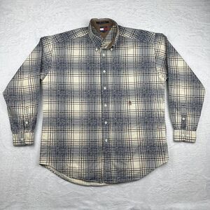 VTG Tommy Hilfiger‎ Sz Large 90s Button Down Cowboy Western Plaid Shirt